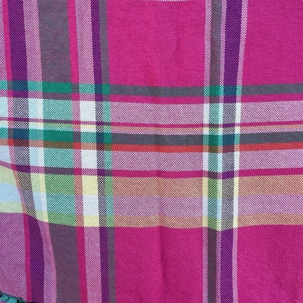 Ralph Lauren Plaid Ruffle Button Front Shirt Dress Pink 12 Mos GUC